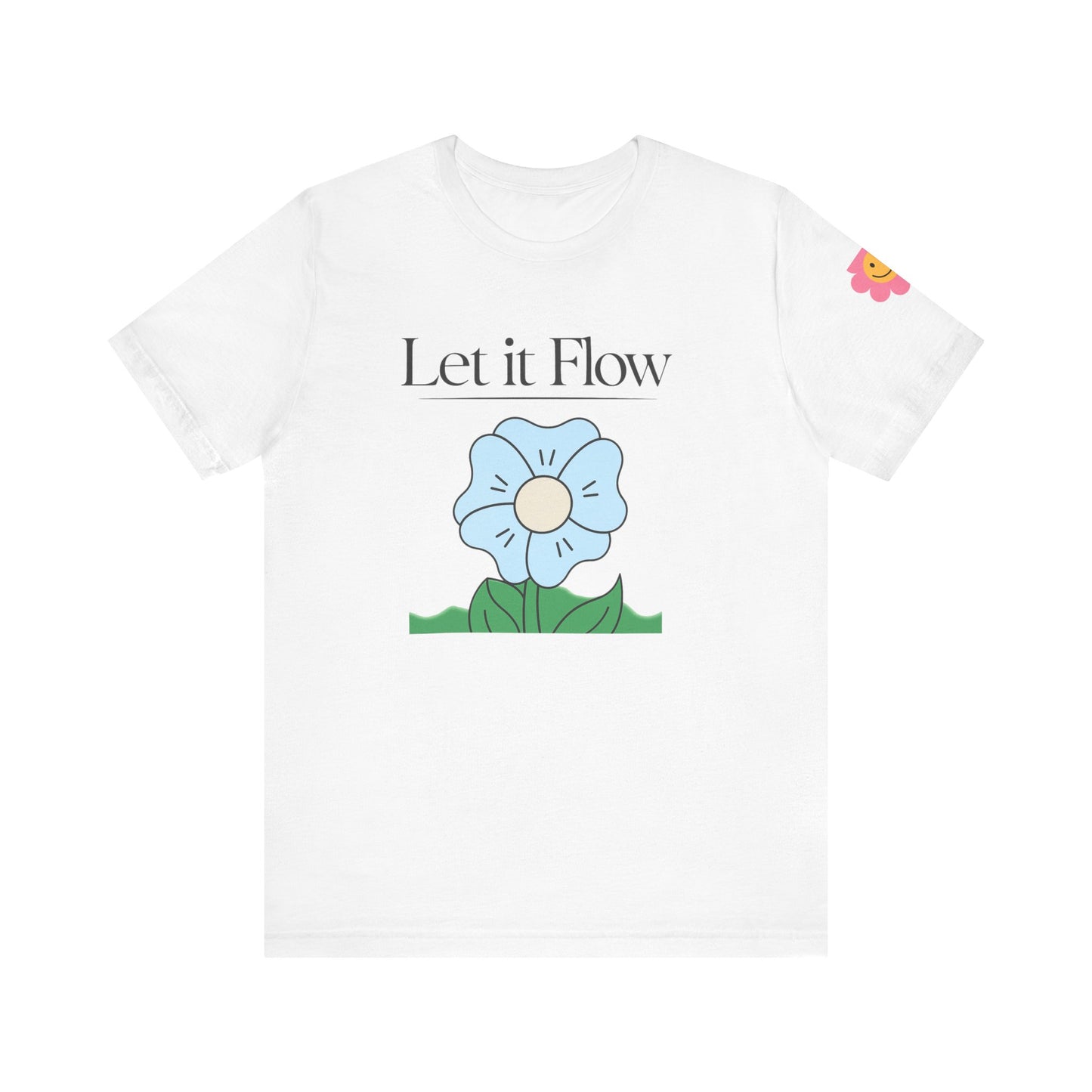 🌸 "Let It Flow" Minimalist Floral Tee – Breathe Easy, Live Lightly 🌸