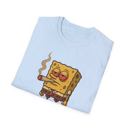 1GunBob – The Blazed Sponge 🧽🔥🪵, Chill SpongeBob Tee, Fun Graphic Tee, Casual Wear, Gift for Fans, Humor Apparel, Unique Summer Shirt