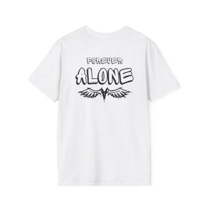 Forever Alone Edgy Graphic Tee with Wings