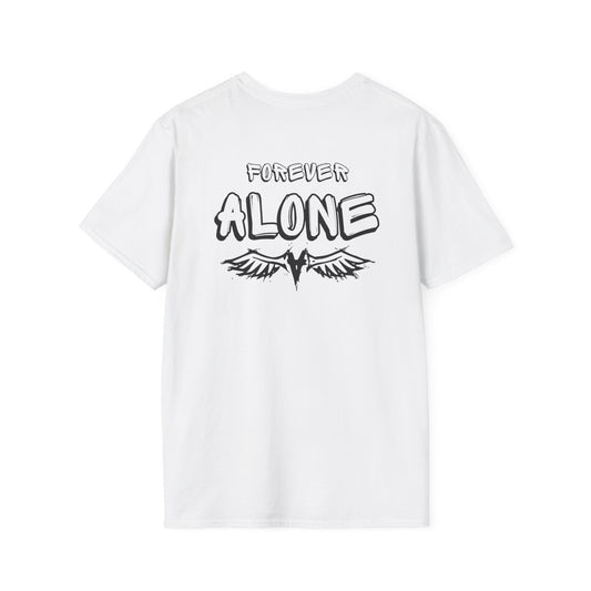 Forever Alone Edgy Graphic Tee with Wings