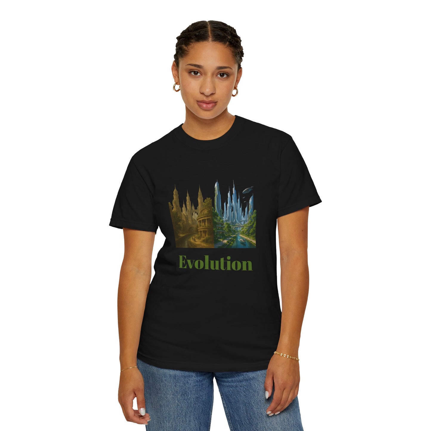 Transformative EVOLUTION Tee - Reflective City/Nature Print