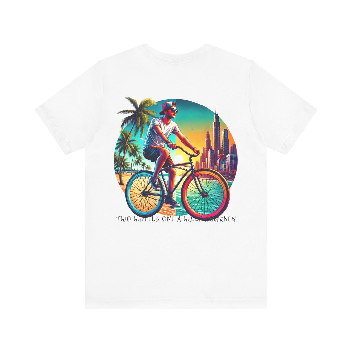 Adventure Cyclist Tee  – Ride Between Paradise & The Future"