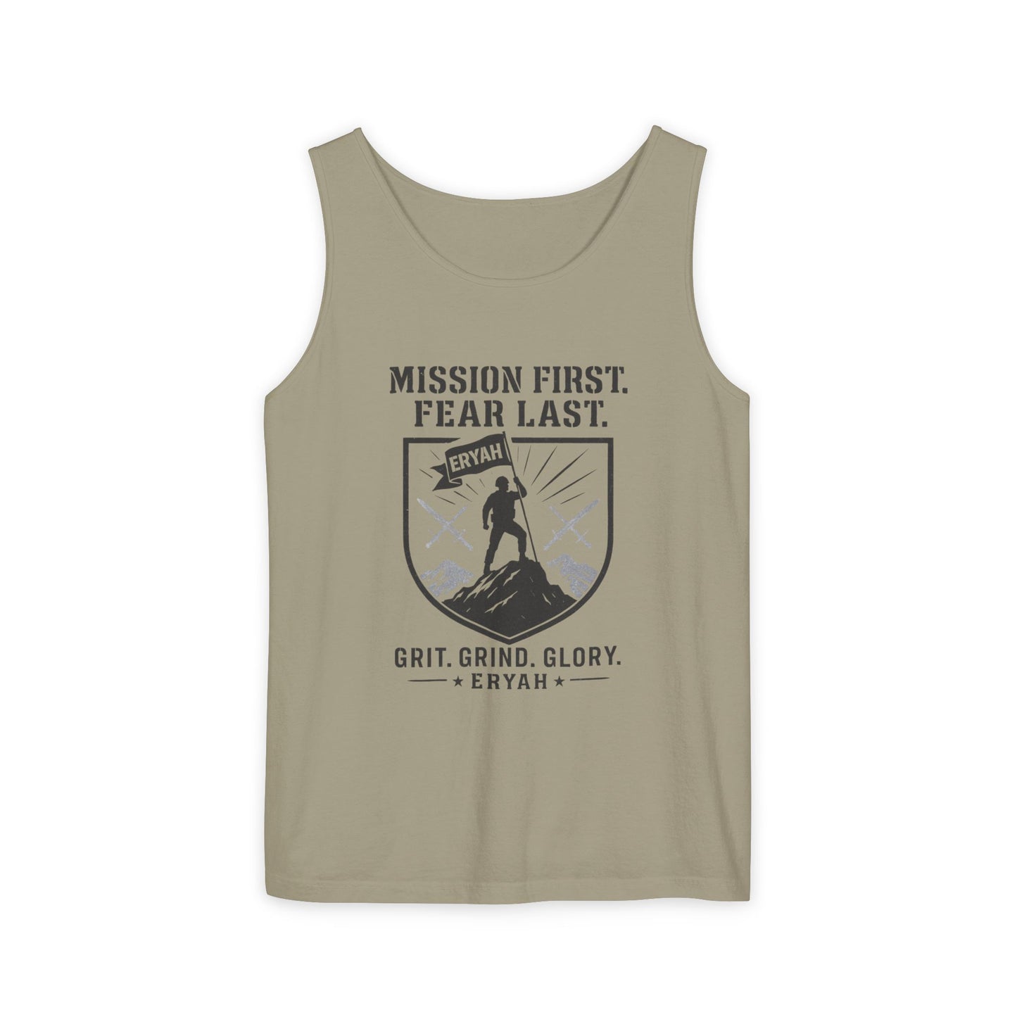 Motivational Tank Top - Mission First, Fear Last, Fitness Apparel, Workout Shirt, Gym Clothing, Inspirational Gift
