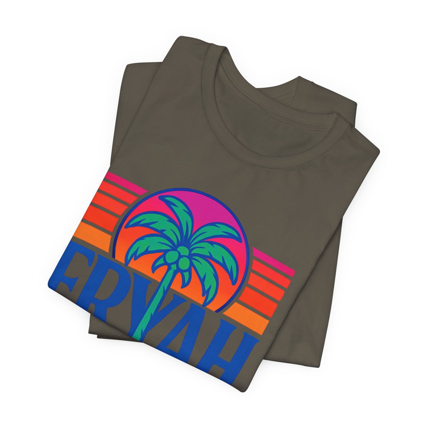 "ERYAH @ The   Space" Tropical Street Tee – Sunset & Palm Tree