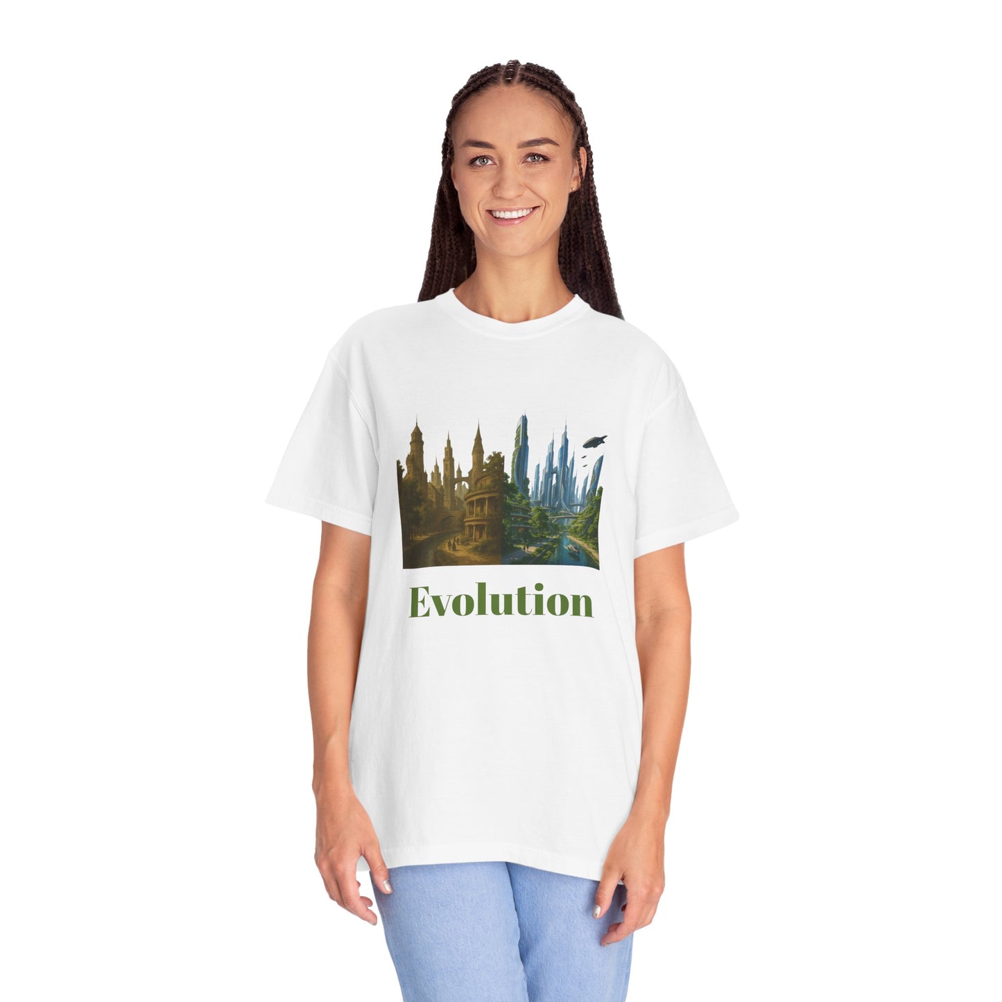 Transformative EVOLUTION Tee - Reflective City/Nature Print