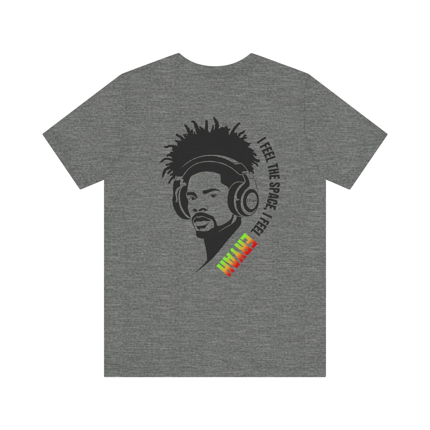🎵"I Feel The Space – Rasta Headphone Minimalist Tee"🎵
