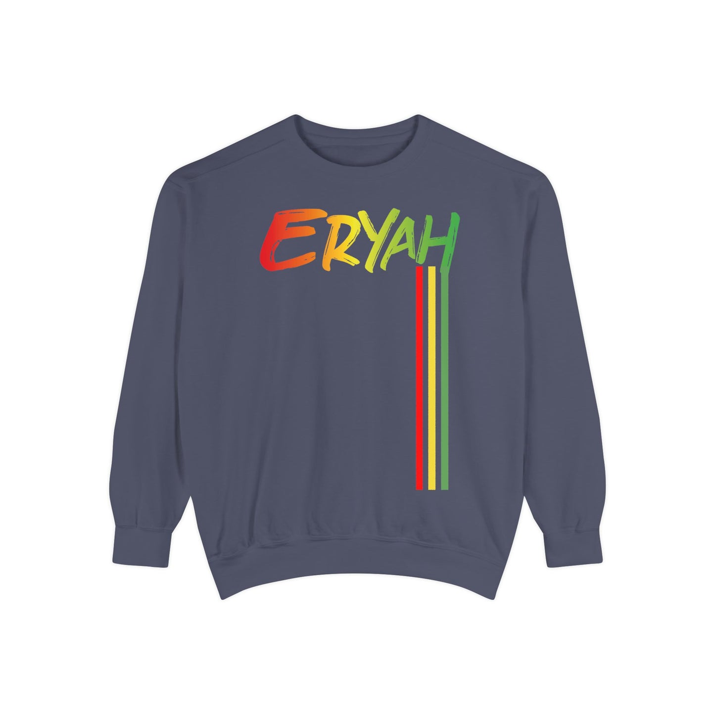 "Eryah Reggae Vibes Crewneck - Bold Rasta Colors, Easygoing Comfort"