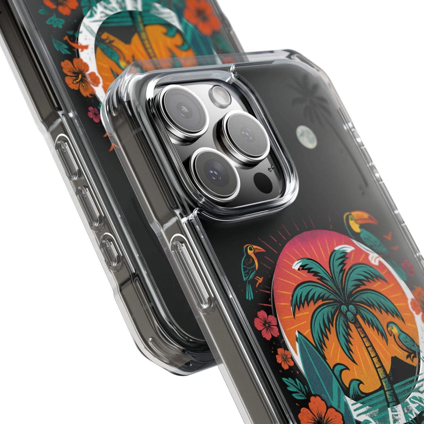 Tropical Phone Case featuring ,Eryah, Island State of Mind' Design,  Clear Magnetic Impact Protection, Perfect Gift for Vacation