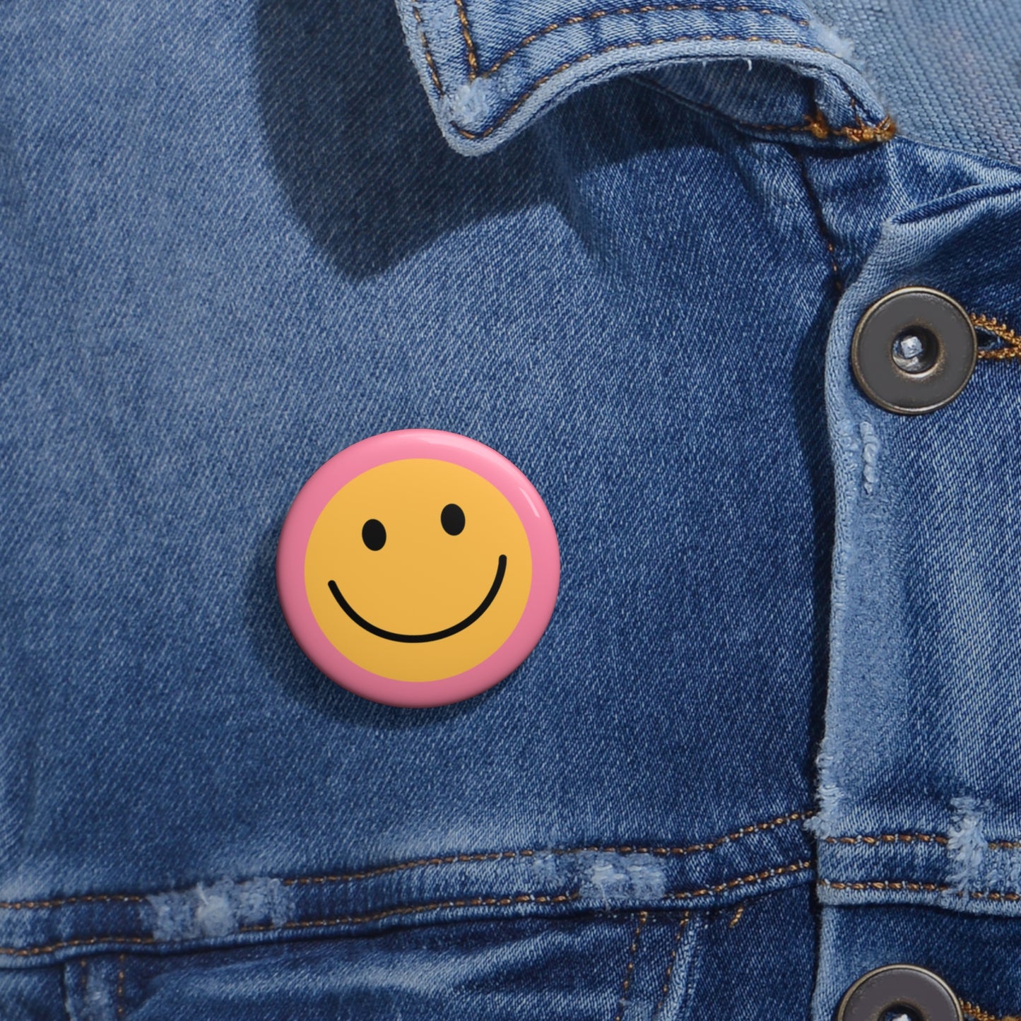 Smiley Face Custom Pin Buttons | Fun Accessories for Gifts, Party Favors, Good Vibes, Badge Pins, & DIY Projects