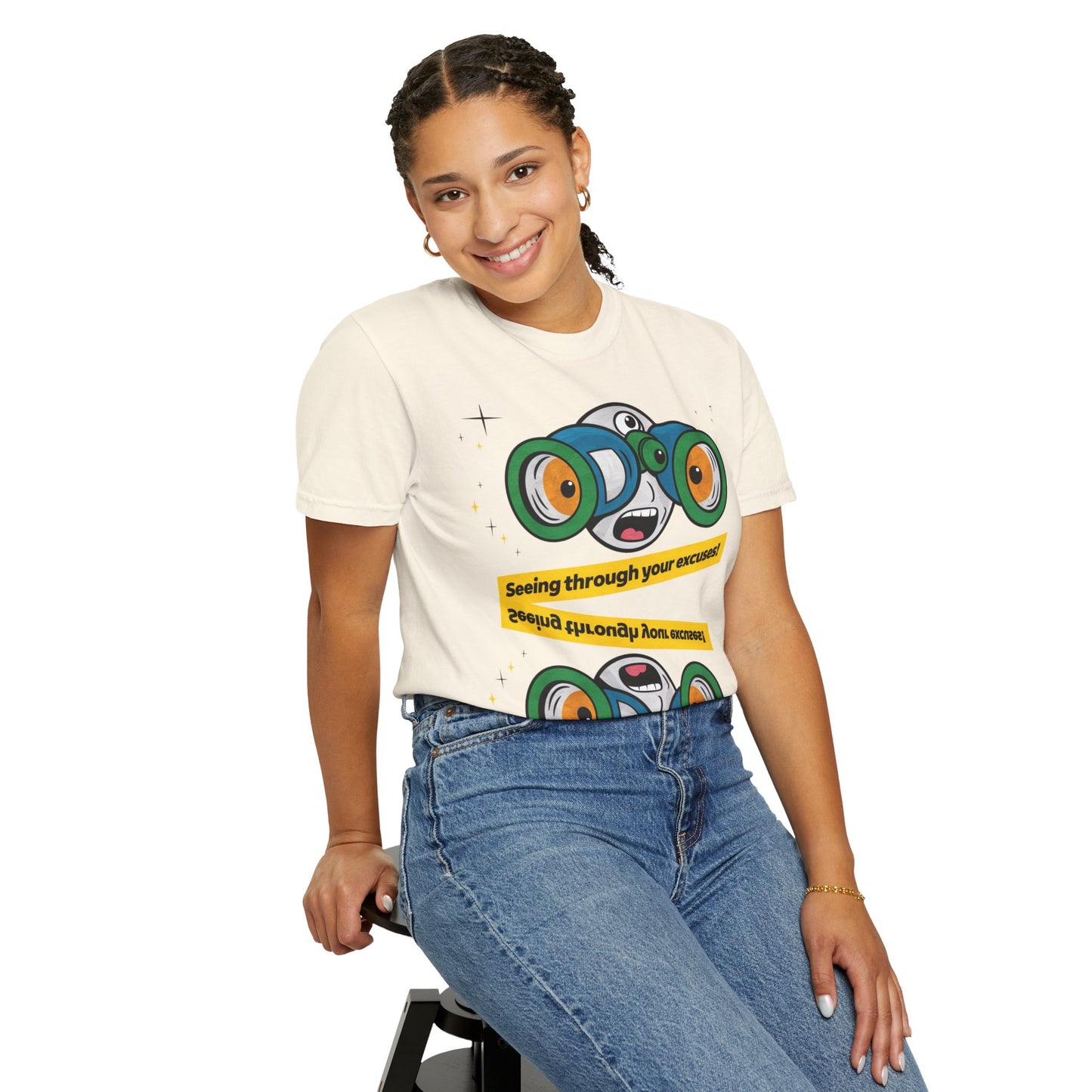 🔭 "SEEING THROUGH YOUR EXCUSES" Motivational Tee – No More BS! 🔭