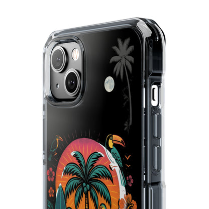 Tropical Phone Case featuring ,Eryah, Island State of Mind' Design,  Clear Magnetic Impact Protection, Perfect Gift for Vacation