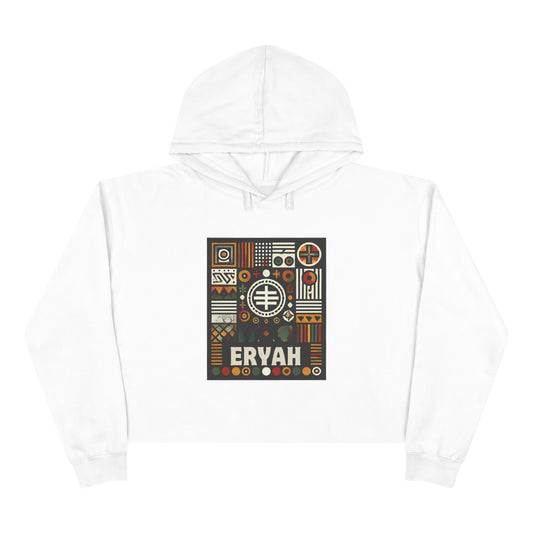 Bohemian Crop Hoodie, Eryah Statement Sweatshirt, Trendy Streetwear, Stylish Gift, Casual Layering Top
