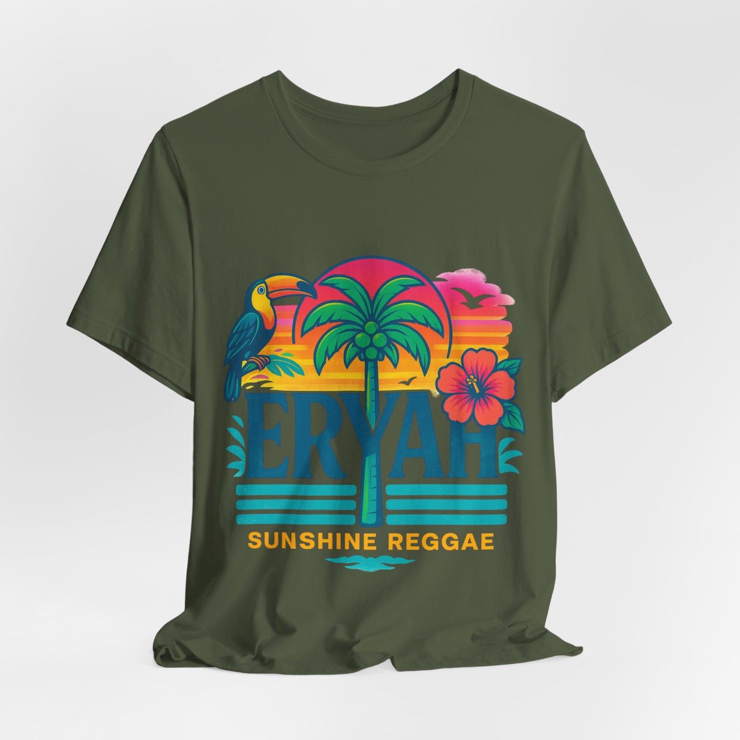 "ERYAH" Tropical Sunset Palm Tree Tee