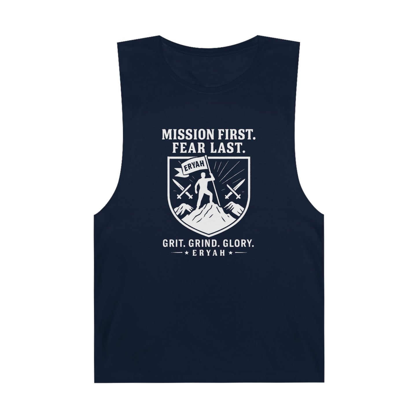 Unisex Barnard Tank: Mission First, Plan Last, Inspirational Workout Top, Casual Summer Shirt, Fitness Gift, Gym Wear