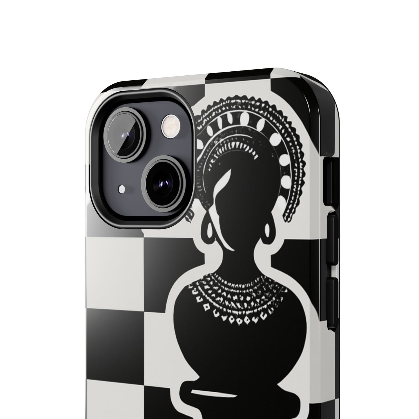 Chess Queen Phone Case, Tough Phone Cases, Stylish Accessories, Unique Gift, Geometric Design, Black and White Aesthetic