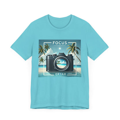 📸 "FOCUS" Beach Camera Tee – Tropical Lens Vibes 📸