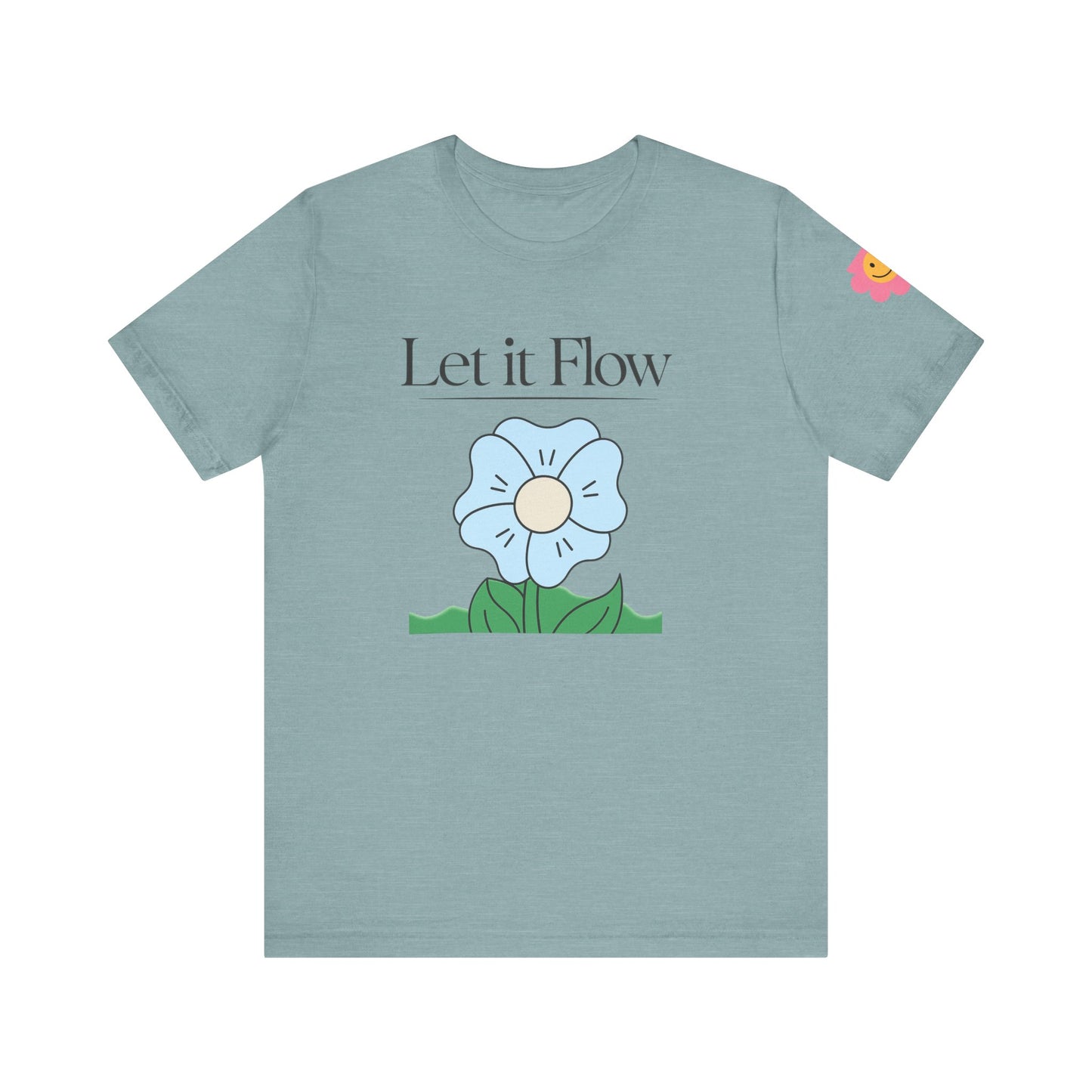 🌸 "Let It Flow" Minimalist Floral Tee – Breathe Easy, Live Lightly 🌸