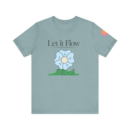 🌸 "Let It Flow" Minimalist Floral Tee – Breathe Easy, Live Lightly 🌸