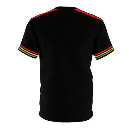 🌿 ERYAH Rasta Stripe Heritage Tee – Black Edition 🌿