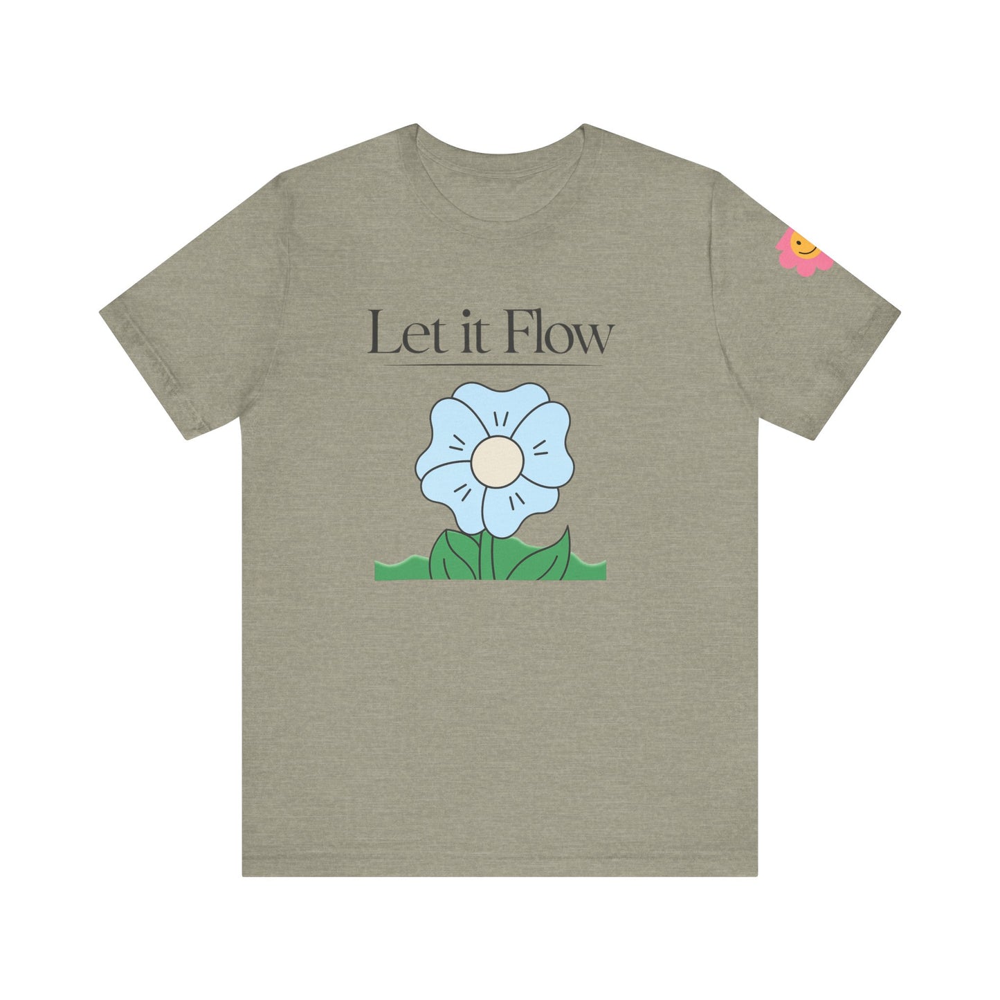 🌸 "Let It Flow" Minimalist Floral Tee – Breathe Easy, Live Lightly 🌸