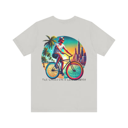Adventure Cyclist Tee  – Ride Between Paradise & The Future"