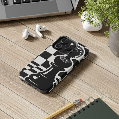 Chess Queen Phone Case, Tough Phone Cases, Stylish Accessories, Unique Gift, Geometric Design, Black and White Aesthetic