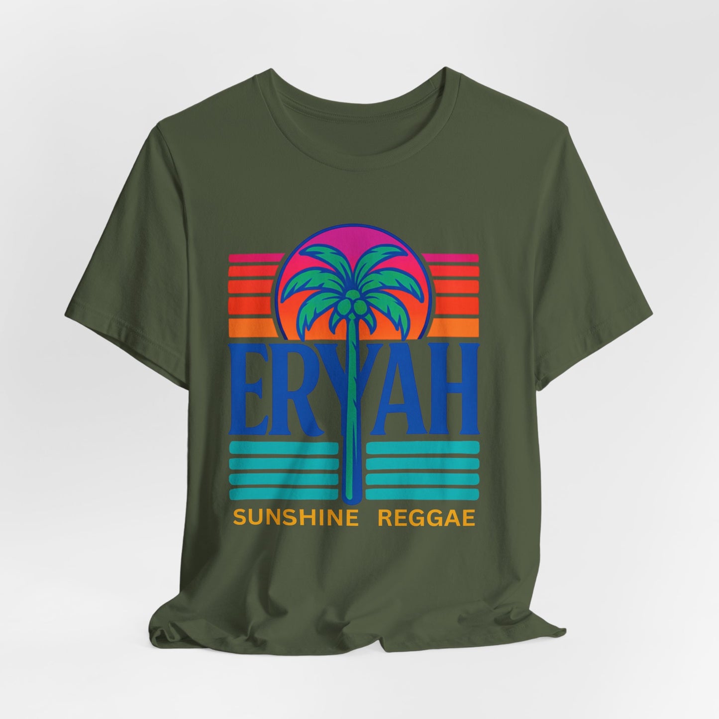 "ERYAH @ The   Space" Tropical Street Tee – Sunset & Palm Tree