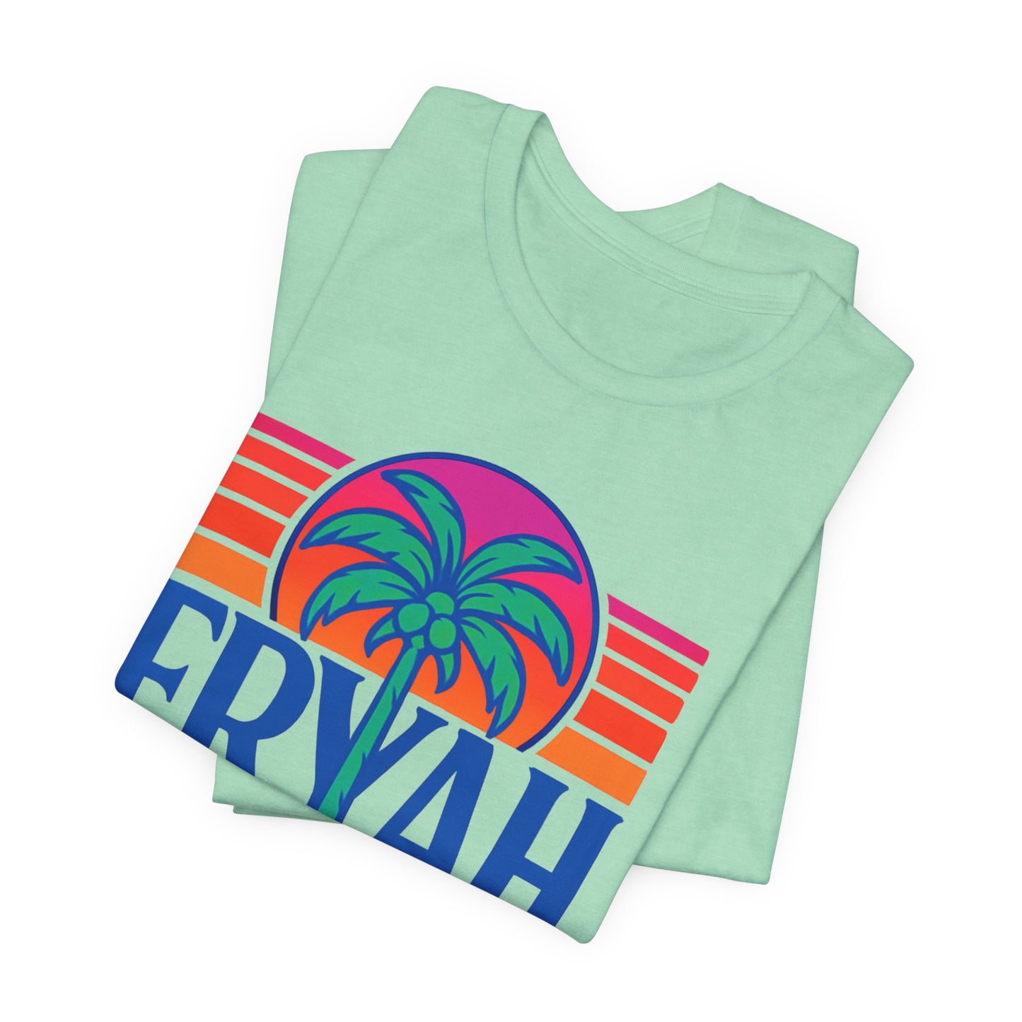 "ERYAH @ The   Space" Tropical Street Tee – Sunset & Palm Tree