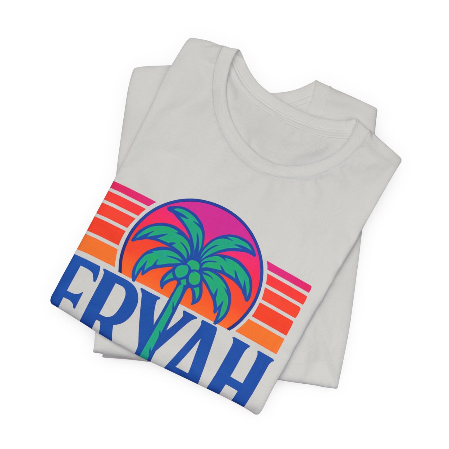 "ERYAH @ The   Space" Tropical Street Tee – Sunset & Palm Tree