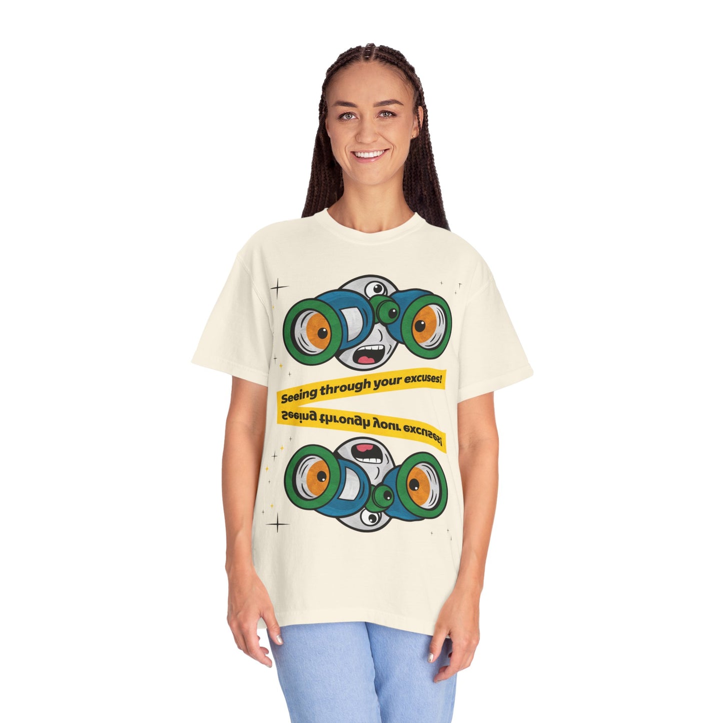 🔭 "SEEING THROUGH YOUR EXCUSES" Motivational Tee – No More BS! 🔭