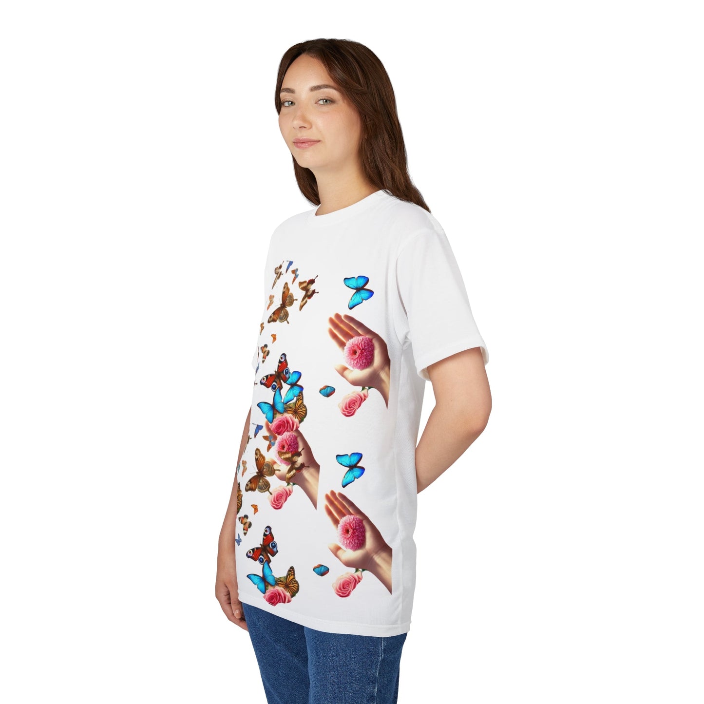"Flutter Bloom – Handheld Harmony Edition Tee  "