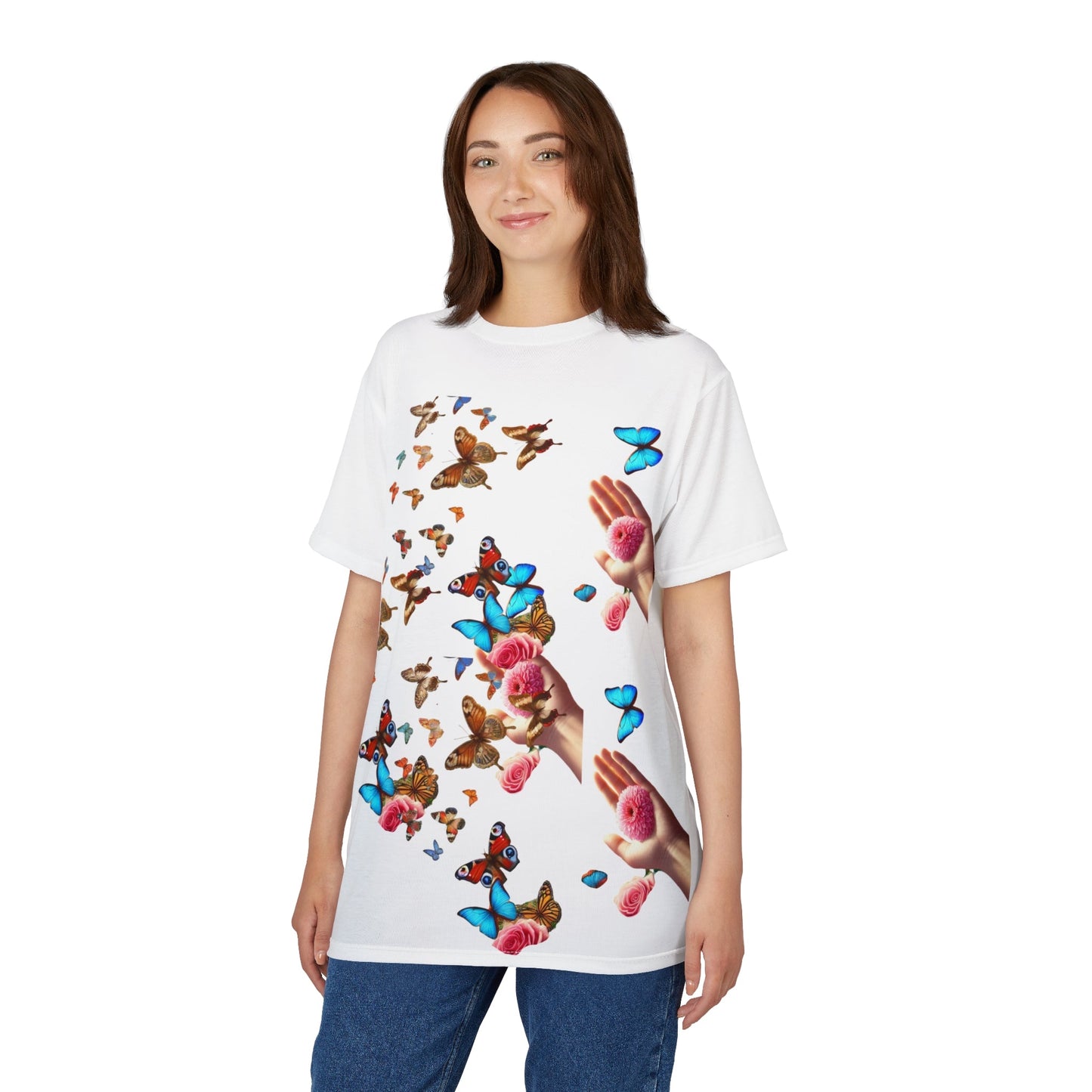"Flutter Bloom – Handheld Harmony Edition Tee  "