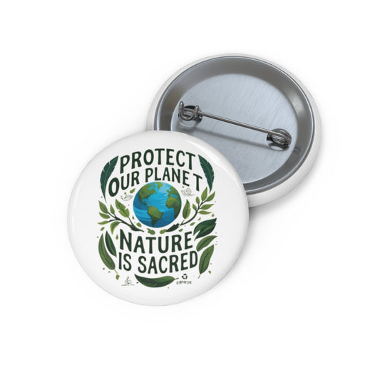 Eco-Friendly Custom Pin Buttons, Nature Conservation Badges, Sustainable Gifts, Earth Day Accessories, Environmental Awareness Pins