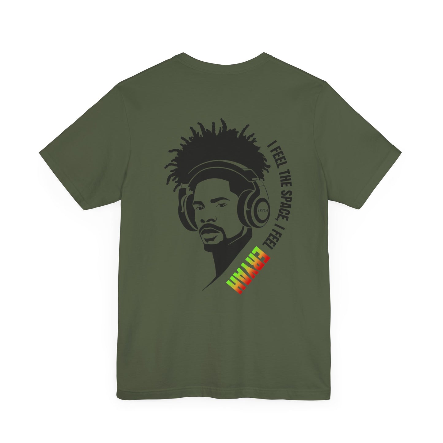 🎵"I Feel The Space – Rasta Headphone Minimalist Tee"🎵