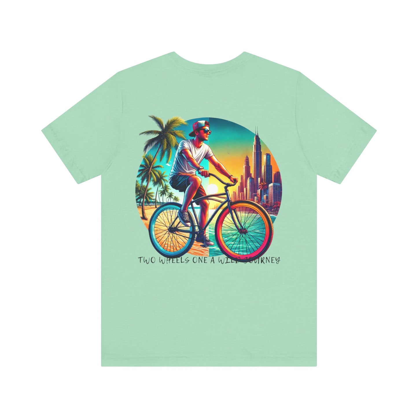 Adventure Cyclist Tee  – Ride Between Paradise & The Future"