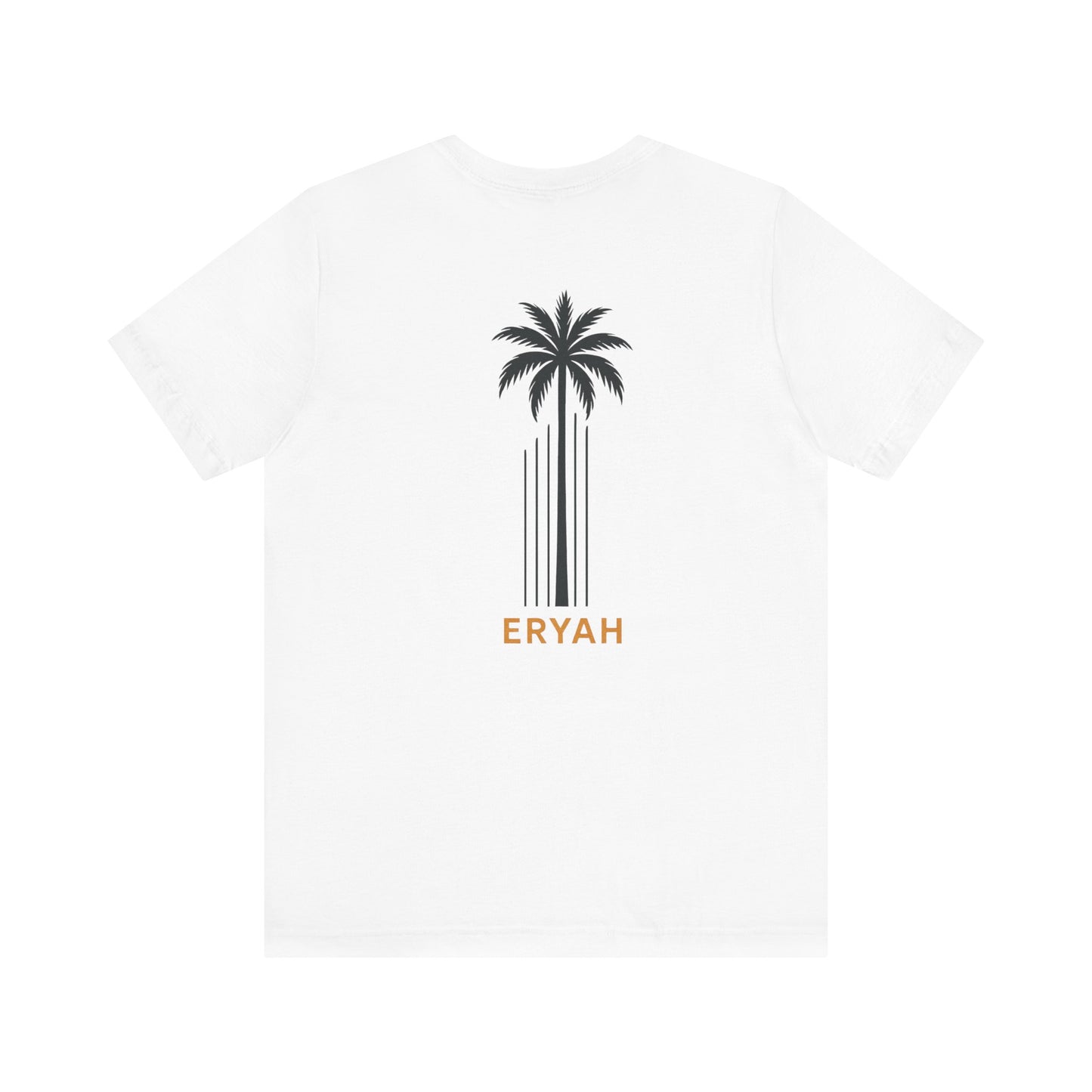 “ERYAH Off-Center Palm Tee – Minimalist Island Spirit”