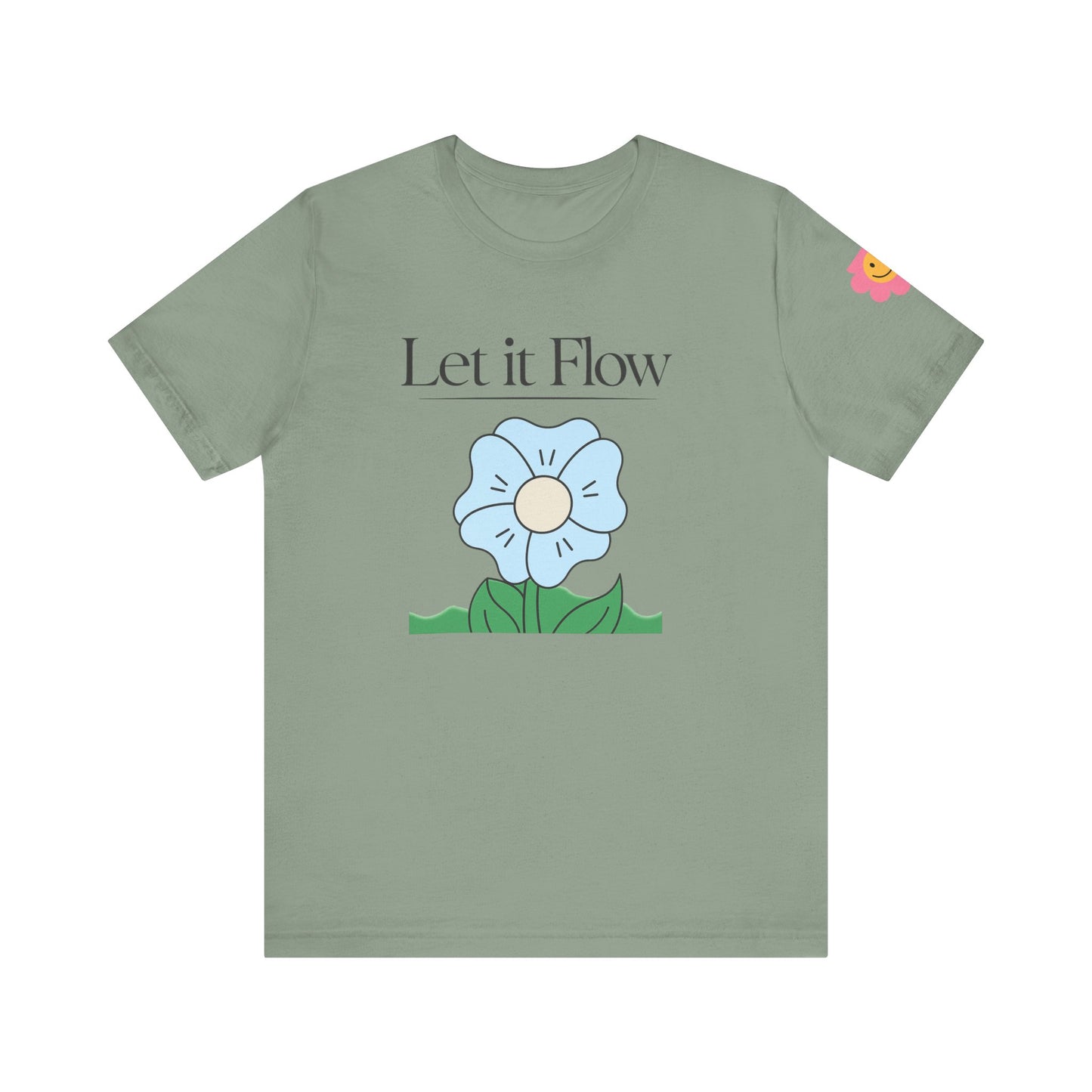 🌸 "Let It Flow" Minimalist Floral Tee – Breathe Easy, Live Lightly 🌸
