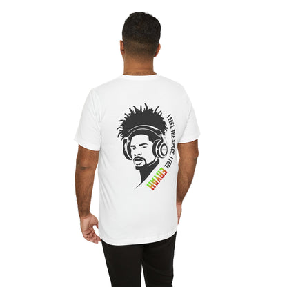 🎵"I Feel The Space – Rasta Headphone Minimalist Tee"🎵