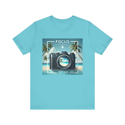 📸 "FOCUS" Beach Camera Tee – Tropical Lens Vibes 📸