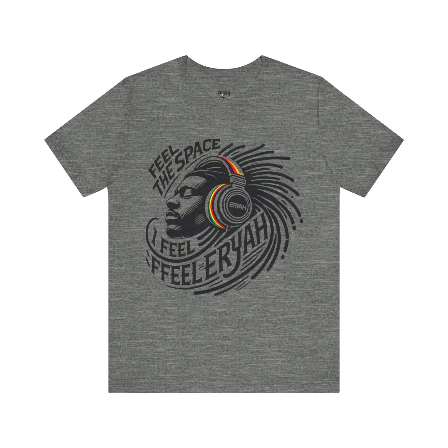 🎵 "I Feel The Space" Rasta Music Headphones Tee 🎧