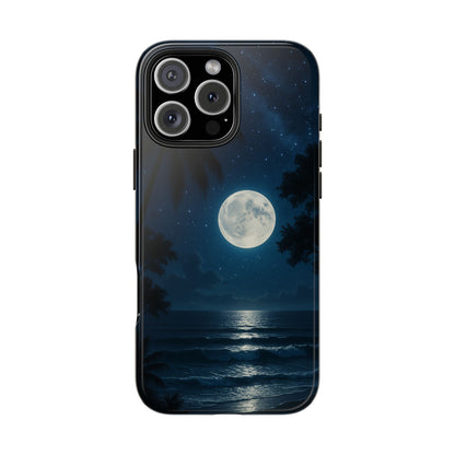 Moonlit Ocean Tough Phone Case, Starry Night Phone Protector, Beach Vibe Phone Cover, Gift for Ocean Lovers, Travel Accessories