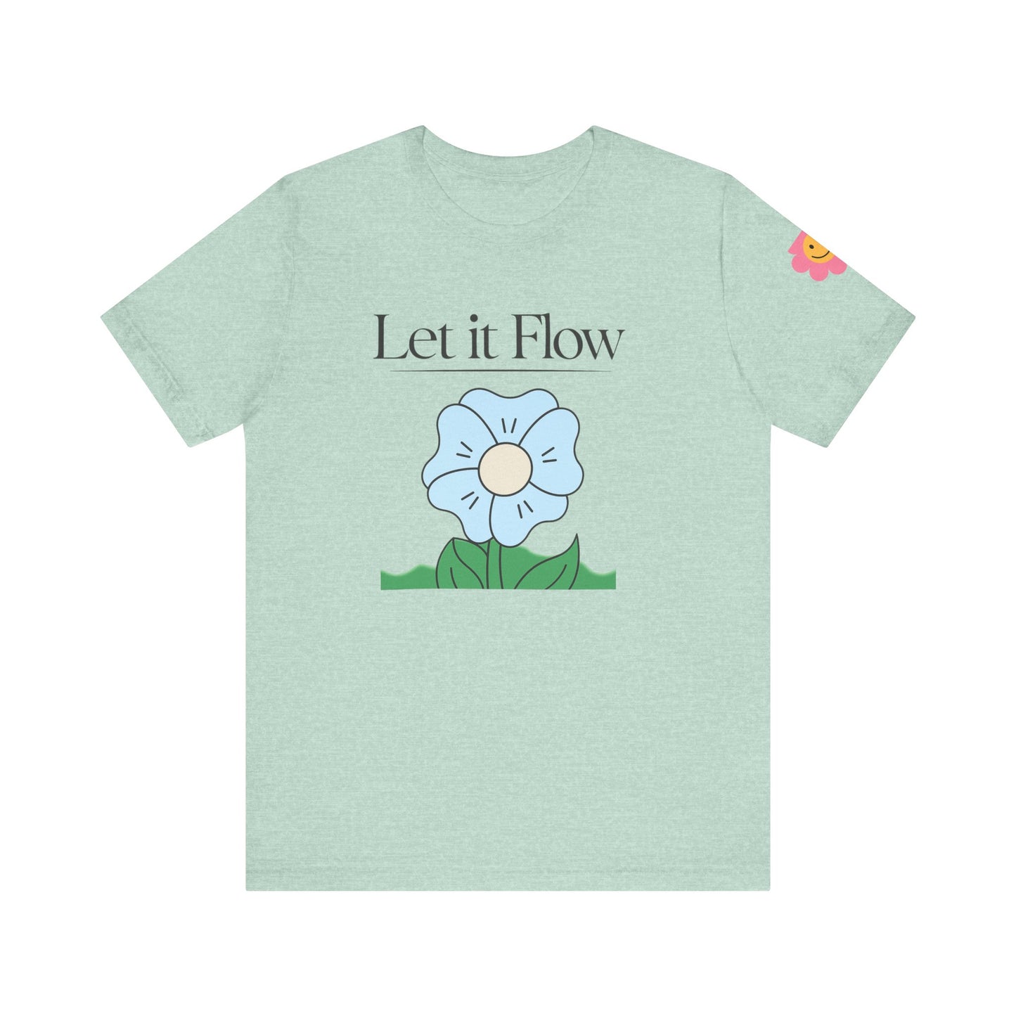 🌸 "Let It Flow" Minimalist Floral Tee – Breathe Easy, Live Lightly 🌸