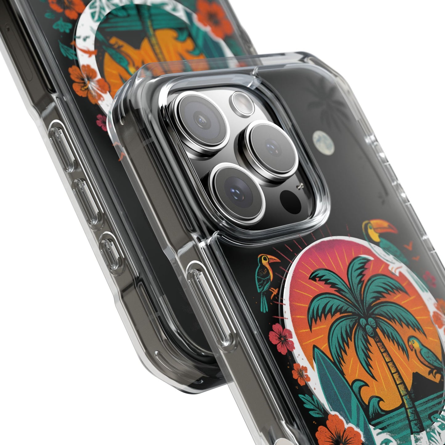 Tropical Phone Case featuring ,Eryah, Island State of Mind' Design,  Clear Magnetic Impact Protection, Perfect Gift for Vacation