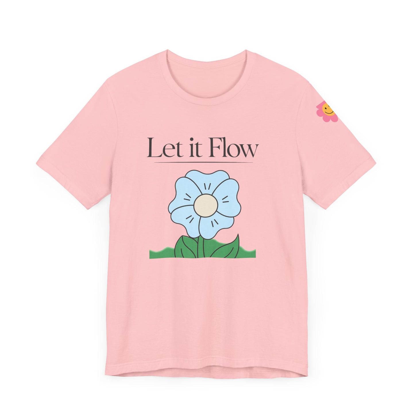 🌸 "Let It Flow" Minimalist Floral Tee – Breathe Easy, Live Lightly 🌸