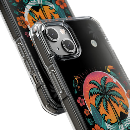 Tropical Phone Case featuring ,Eryah, Island State of Mind' Design,  Clear Magnetic Impact Protection, Perfect Gift for Vacation