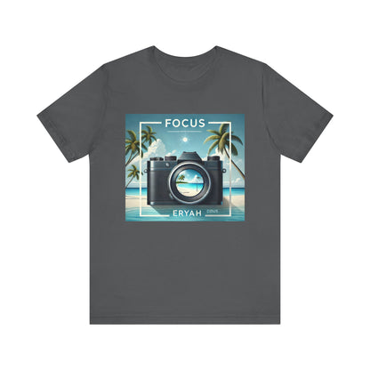 📸 "FOCUS" Beach Camera Tee – Tropical Lens Vibes 📸