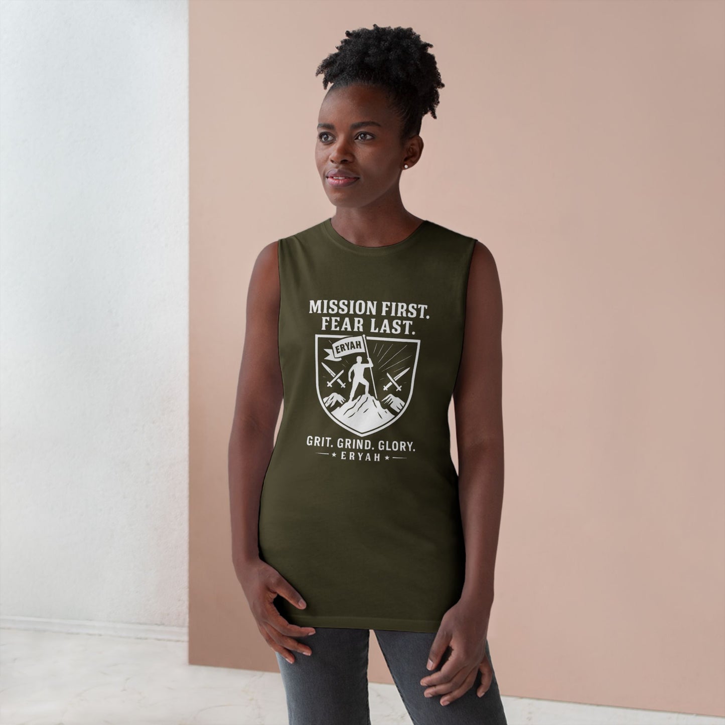 Unisex Barnard Tank: Mission First, Plan Last, Inspirational Workout Top, Casual Summer Shirt, Fitness Gift, Gym Wear