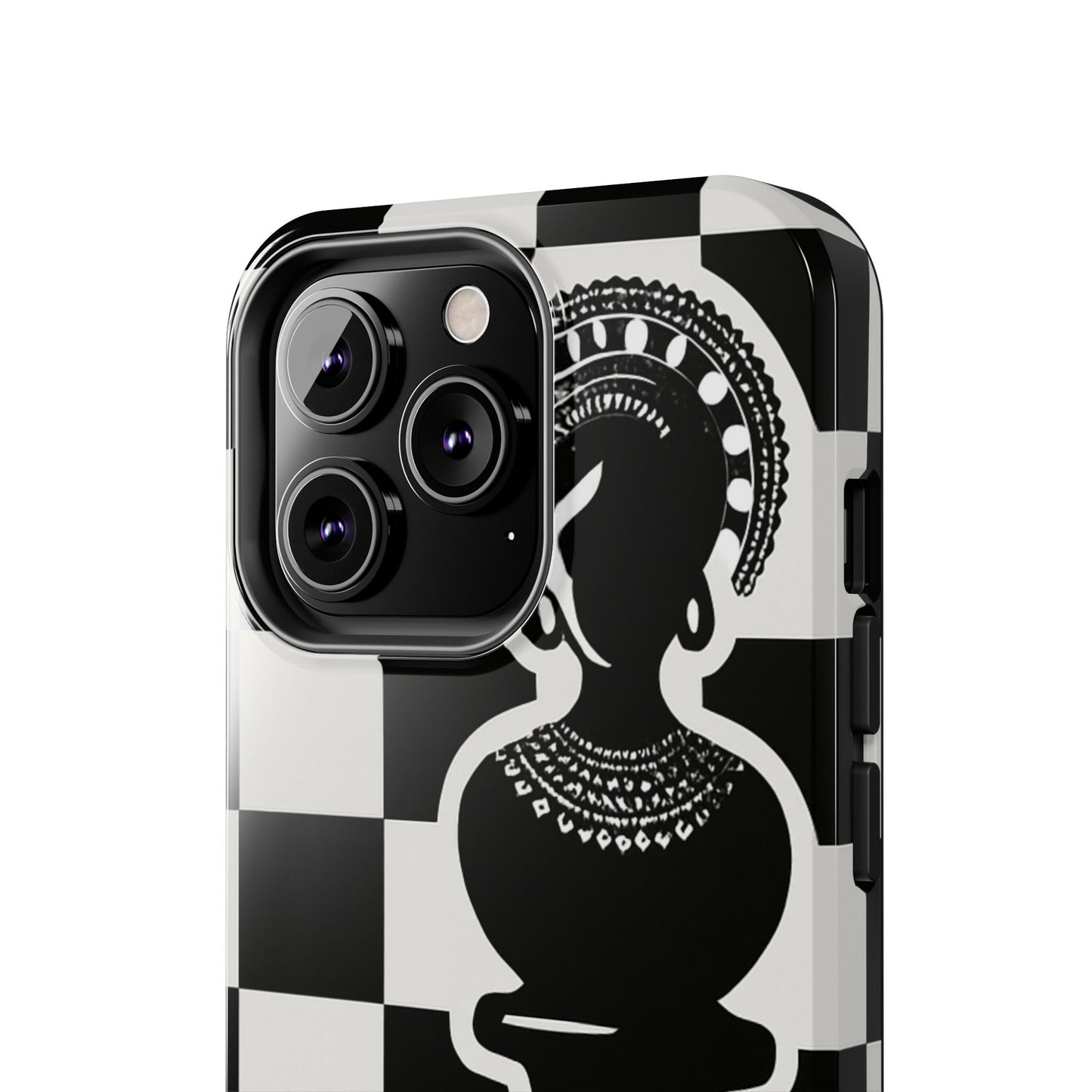 Chess Queen Phone Case, Tough Phone Cases, Stylish Accessories, Unique Gift, Geometric Design, Black and White Aesthetic