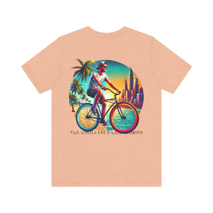 Adventure Cyclist Tee  – Ride Between Paradise & The Future"