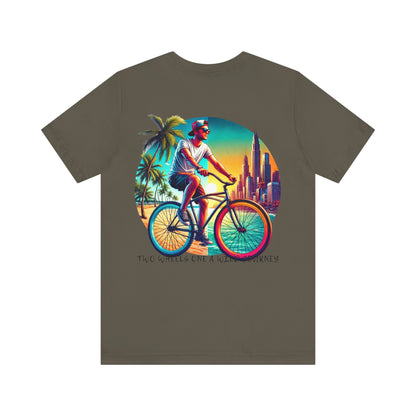 Adventure Cyclist Tee  – Ride Between Paradise & The Future"